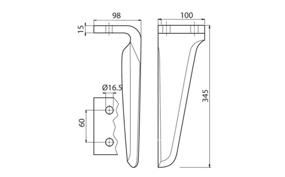 Dente destro erpice Maschio - 2