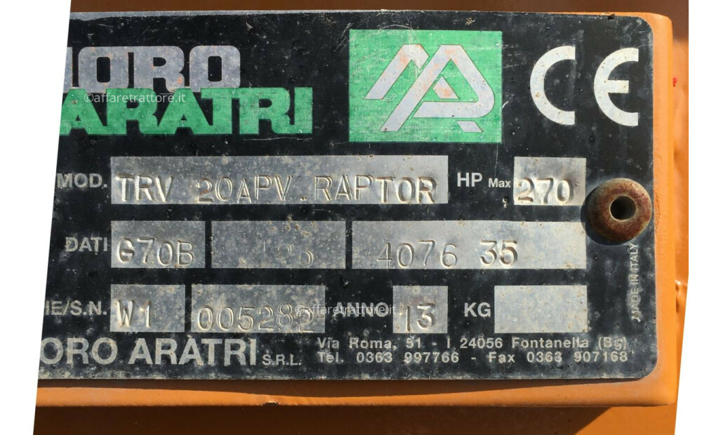 Moro Aratri TRV 20 APV RAPTOR Used - 6