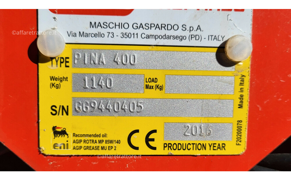 Maschio Gaspardo PINA 400 Used - 4