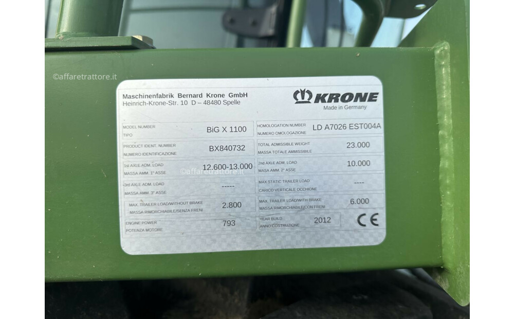 Krone BIG X 1100 Used - 11